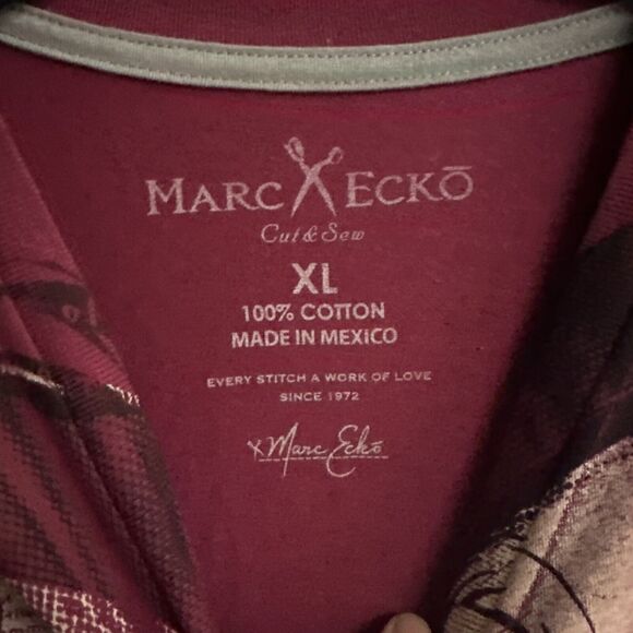 Marc Mark Ecko T Shirt Men's Size XL‎ Covergirl Vixen Burgundy Tee - Picture 4 of 5